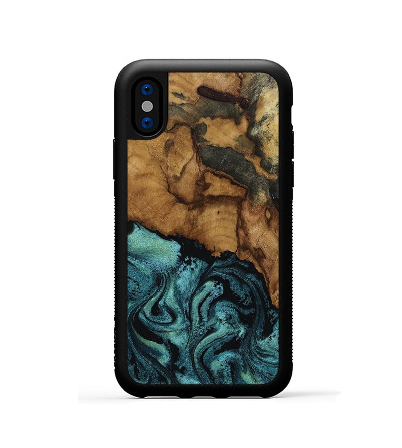 iPhone Xs Wood Phone Case - Lulu (Green, 817664)