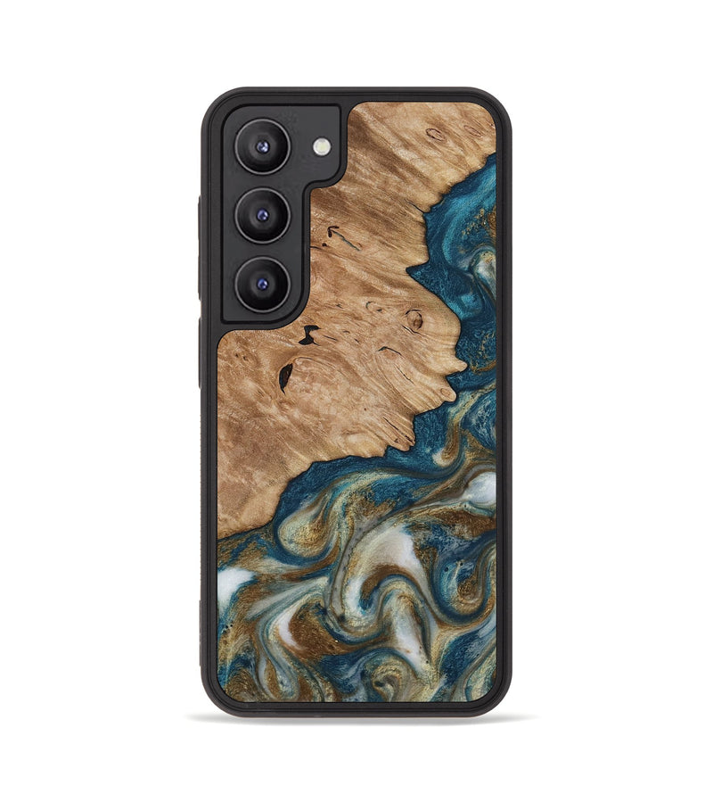 Galaxy S23 Wood Phone Case - Maura (Teal & Gold, 817667)
