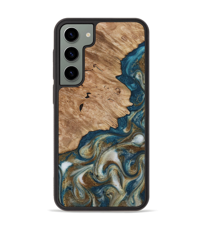 Galaxy S23 Plus Wood Phone Case - Maura (Teal & Gold, 817667)