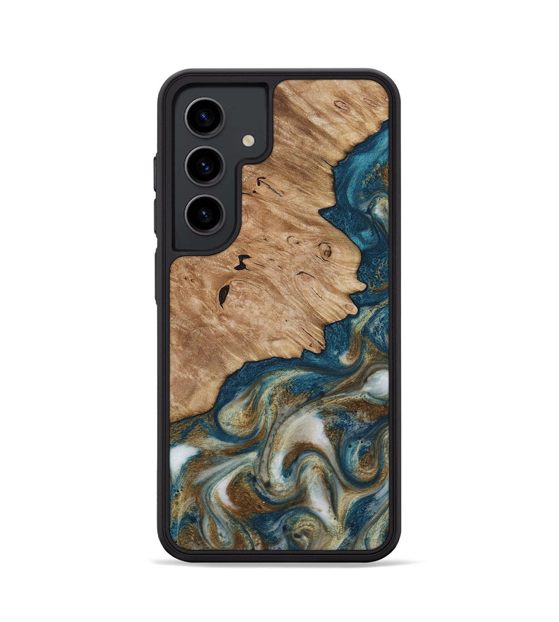 Galaxy S24 Wood Phone Case - Maura (Teal & Gold, 817667)