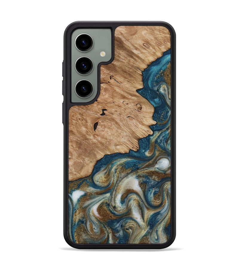 Galaxy S24 Plus Wood Phone Case - Maura (Teal & Gold, 817667)