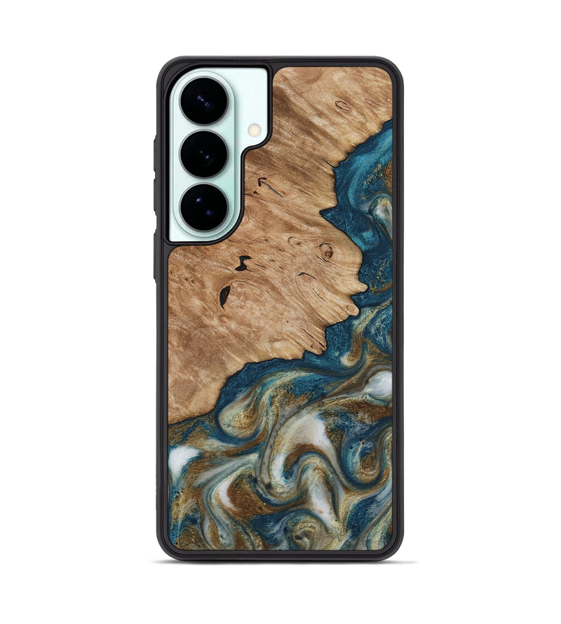 Galaxy S26 Plus Wood Phone Case - Maura (Teal & Gold, 817667)