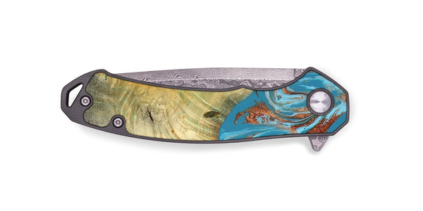 EDC Wood Pocket Knife - Taliyah (Teal & Gold, 817668)