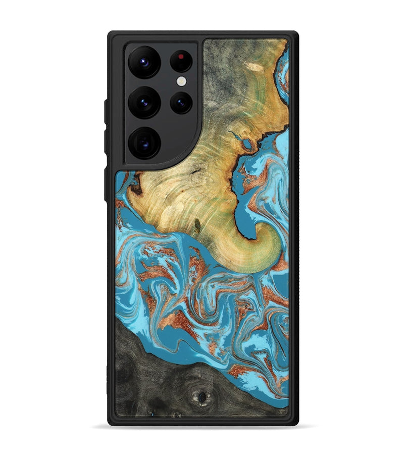 Galaxy S22 Ultra Wood Phone Case - Taliyah (Teal & Gold, 817668)