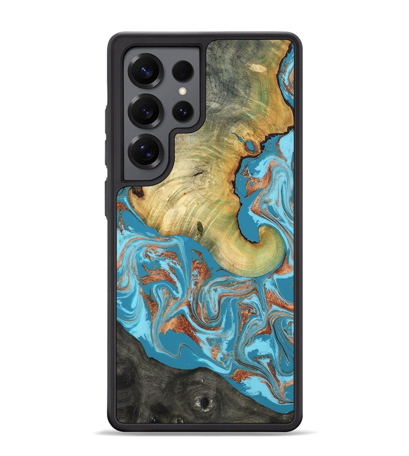 Galaxy S25 Ultra Wood Phone Case - Taliyah (Teal & Gold, 817668)