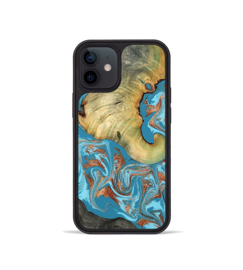 iPhone 12 mini Wood Phone Case - Taliyah (Teal & Gold, 817668)