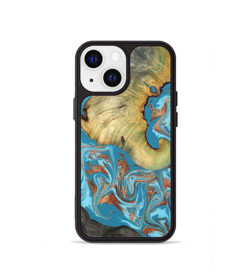 iPhone 13 mini Wood Phone Case - Taliyah (Teal & Gold, 817668)