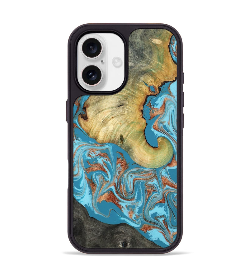 iPhone 17 Wood Phone Case - Taliyah (Teal & Gold, 817668)