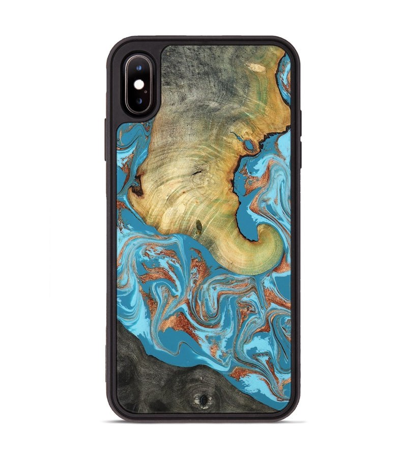 iPhone Xs Max Wood Phone Case - Taliyah (Teal & Gold, 817668)