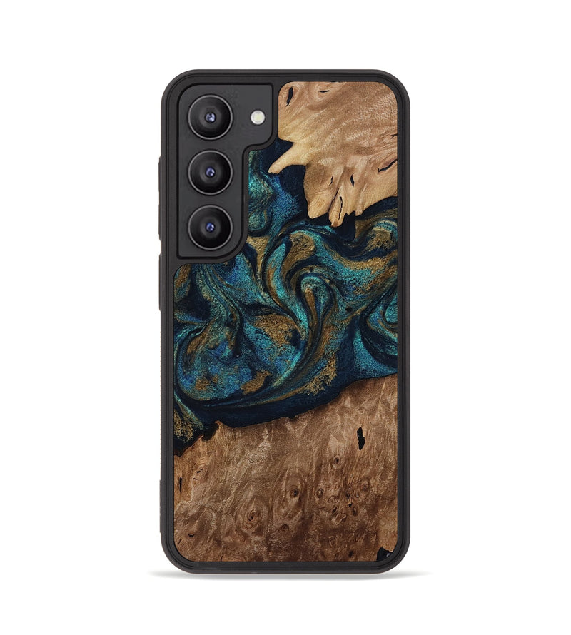 Galaxy S23 Wood Phone Case - Dandre (Teal & Gold, 817669)