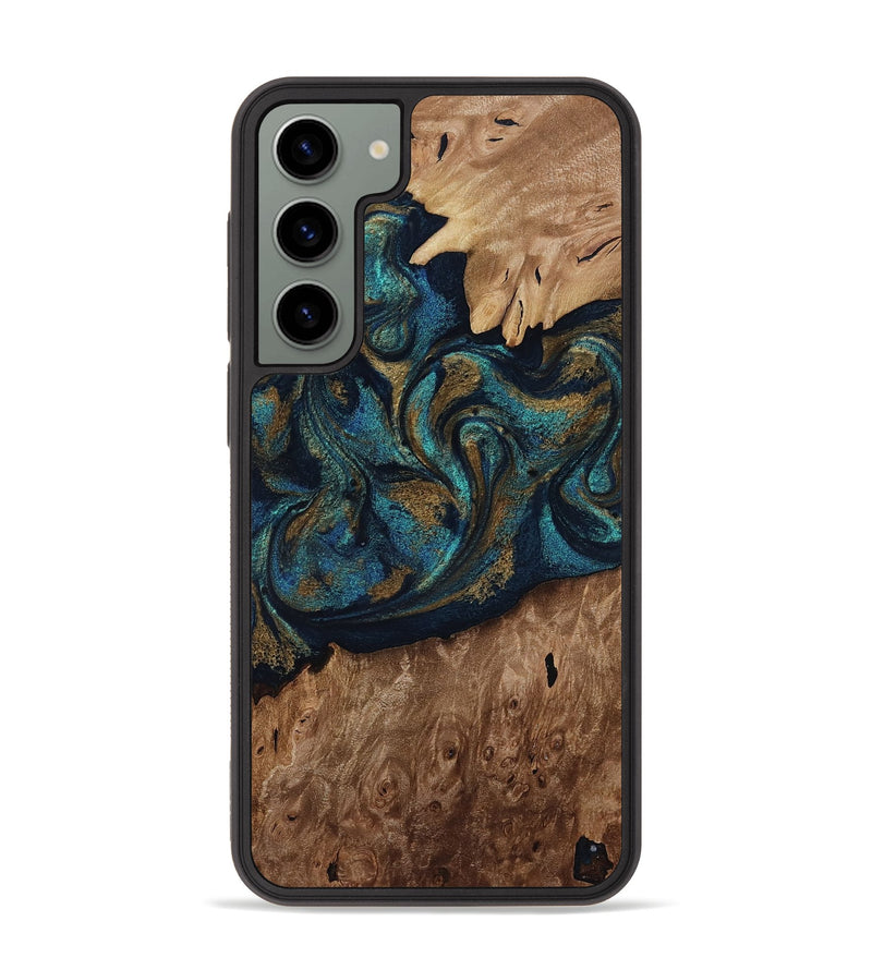Galaxy S23 Plus Wood Phone Case - Dandre (Teal & Gold, 817669)