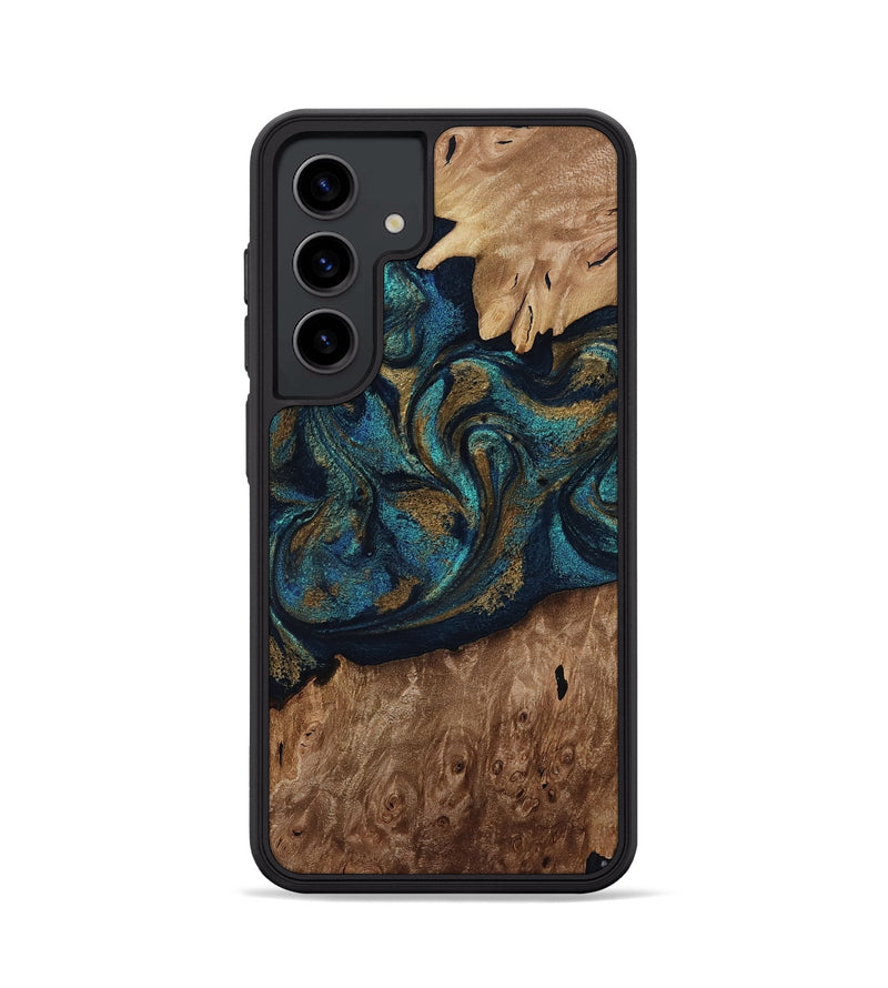 Galaxy S24 Wood Phone Case - Dandre (Teal & Gold, 817669)