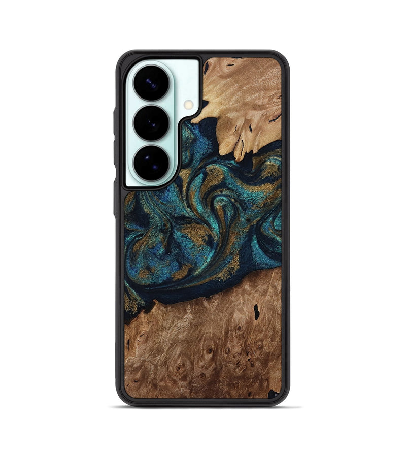 Galaxy S26 Wood Phone Case - Dandre (Teal & Gold, 817669)