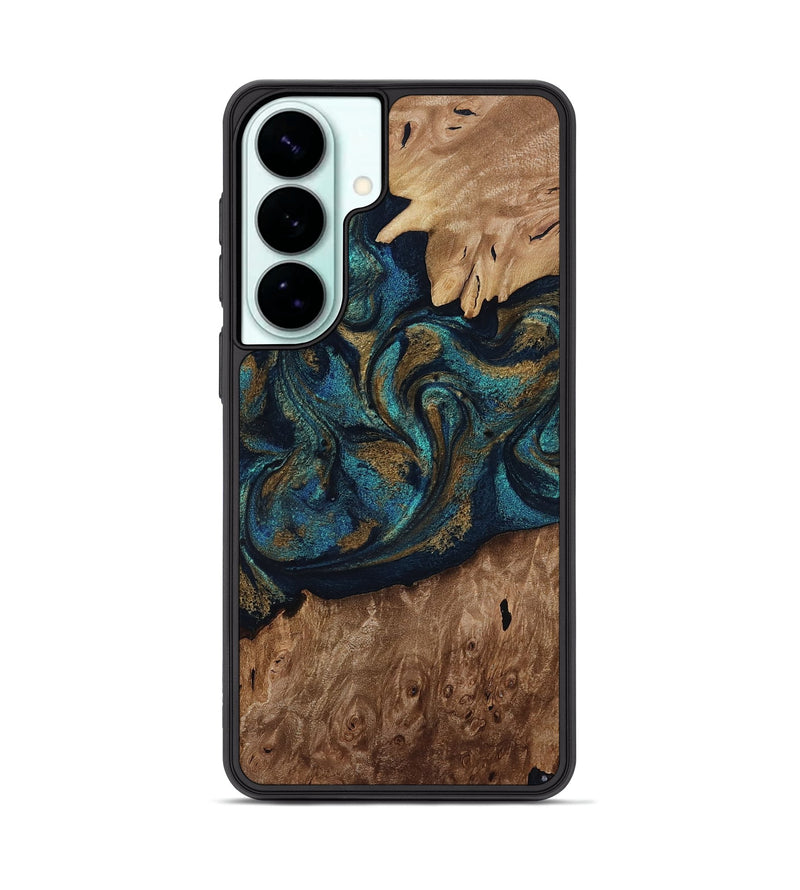 Galaxy S26 Plus Wood Phone Case - Dandre (Teal & Gold, 817669)