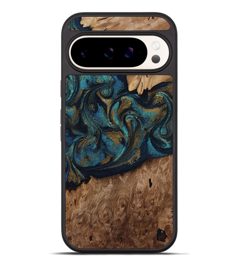 Pixel 9 Pro XL Wood Phone Case - Dandre (Teal & Gold, 817669)