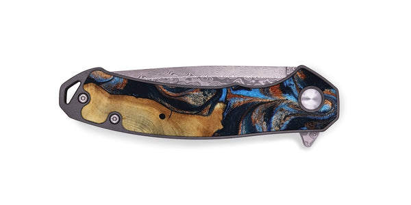 EDC Wood Pocket Knife - Ami (Teal & Gold, 817670)