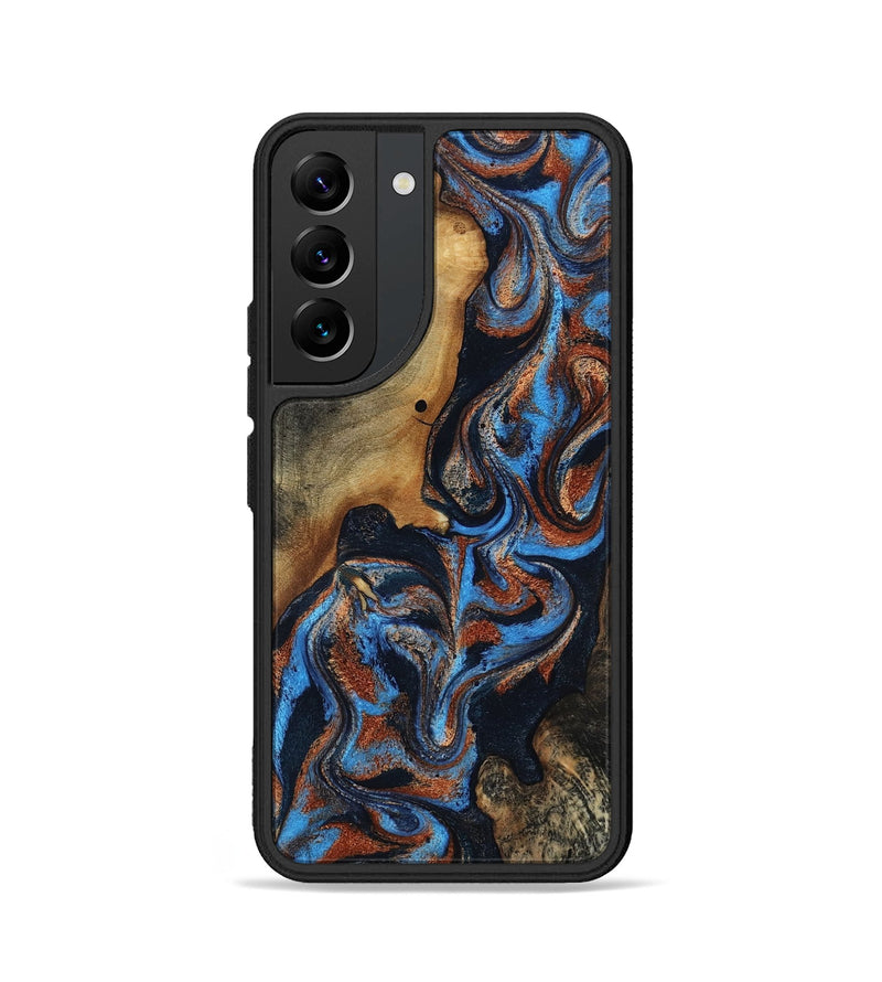 Galaxy S22 Wood Phone Case - Ami (Teal & Gold, 817670)
