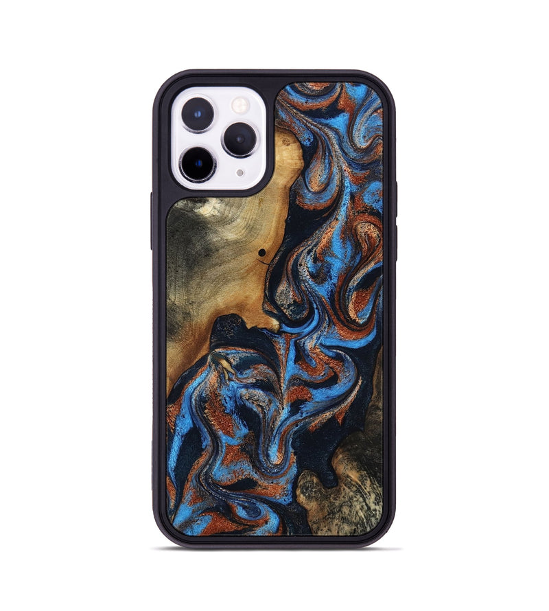 iPhone 11 Pro Wood Phone Case - Ami (Teal & Gold, 817670)