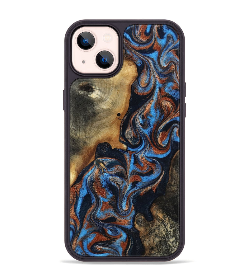 iPhone 14 Plus Wood Phone Case - Ami (Teal & Gold, 817670)