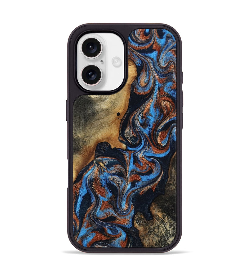 iPhone 17 Wood Phone Case - Ami (Teal & Gold, 817670)