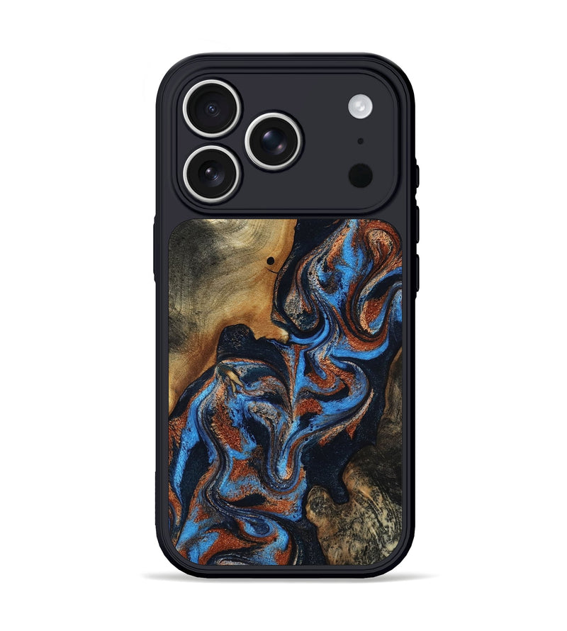 iPhone 17 Pro Wood Phone Case - Ami (Teal & Gold, 817670)