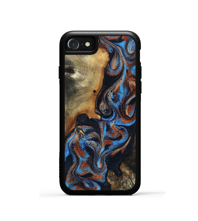 iPhone SE Wood Phone Case - Ami (Teal & Gold, 817670)