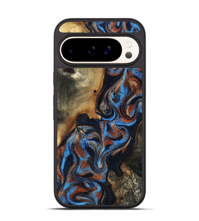 Pixel 9 Wood Phone Case - Ami (Teal & Gold, 817670)