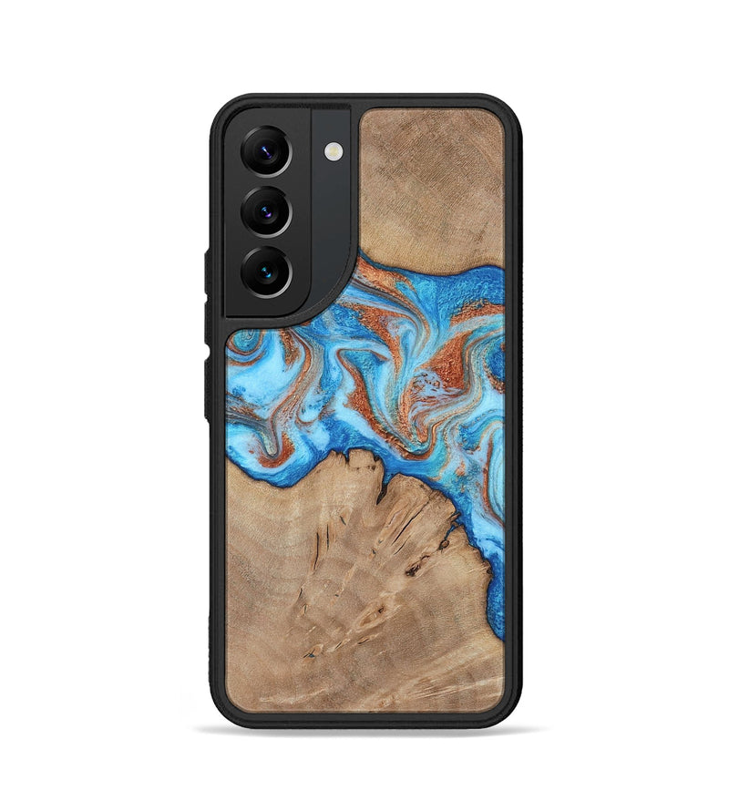 Galaxy S22 Wood Phone Case - Zayne (Teal & Gold, 817671)