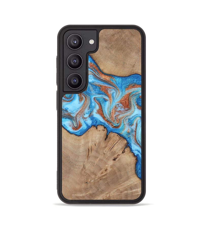 Galaxy S23 Wood Phone Case - Zayne (Teal & Gold, 817671)