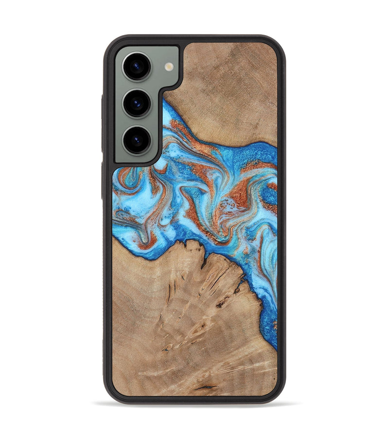 Galaxy S23 Plus Wood Phone Case - Zayne (Teal & Gold, 817671)