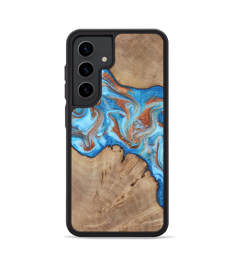 Galaxy S24 Wood Phone Case - Zayne (Teal & Gold, 817671)
