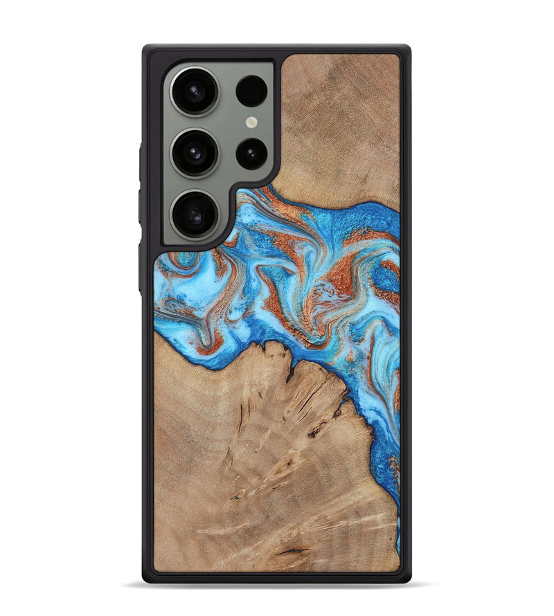 Galaxy S24 Ultra Wood Phone Case - Zayne (Teal & Gold, 817671)
