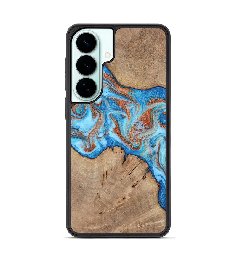 Galaxy S26 Plus Wood Phone Case - Zayne (Teal & Gold, 817671)