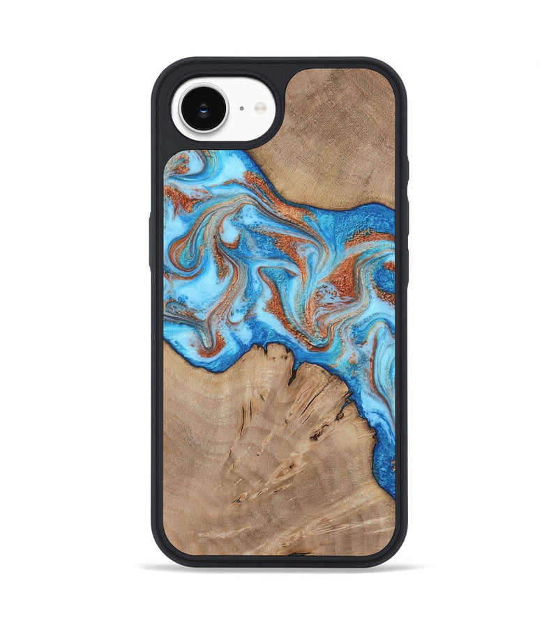 iPhone 17e Wood Phone Case - Zayne (Teal & Gold, 817671)