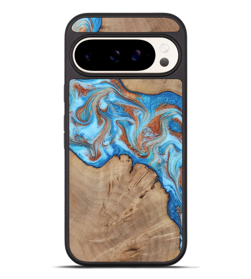 Pixel 9 Pro XL Wood Phone Case - Zayne (Teal & Gold, 817671)