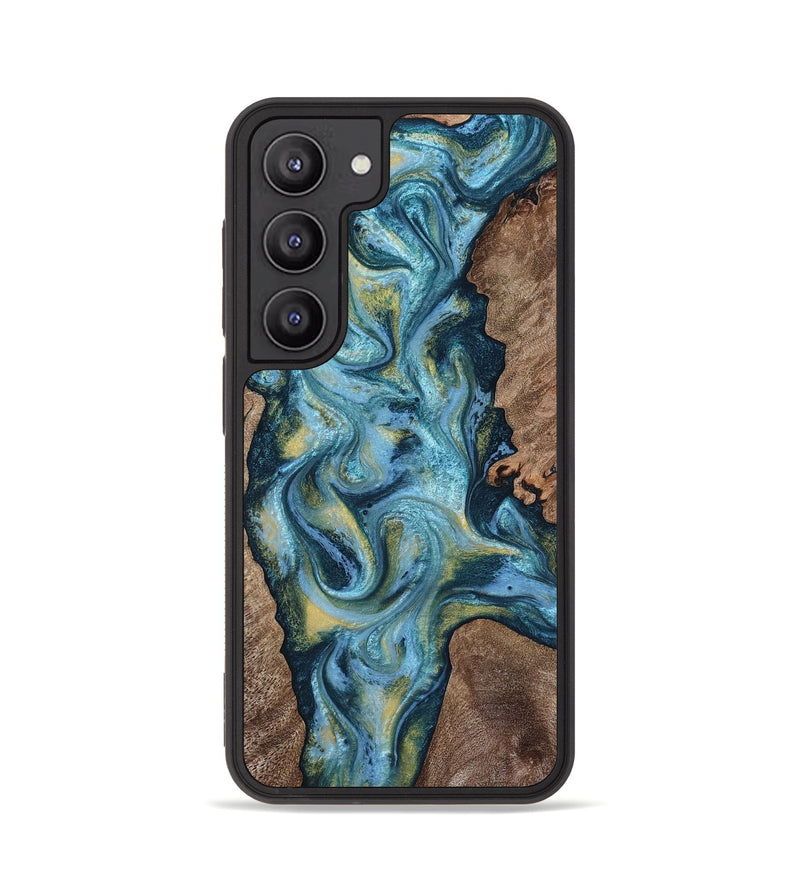 Galaxy S23 Wood Phone Case - Chace (Teal & Gold, 817672)