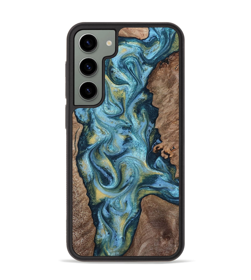 Galaxy S23 Plus Wood Phone Case - Chace (Teal & Gold, 817672)