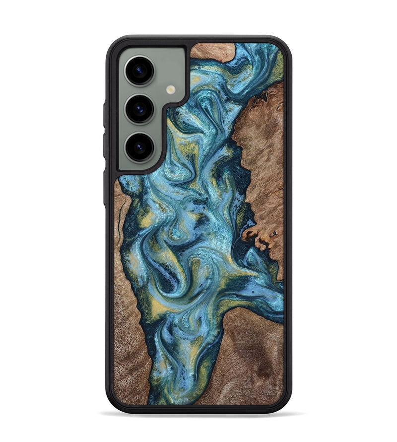 Galaxy S24 Plus Wood Phone Case - Chace (Teal & Gold, 817672)