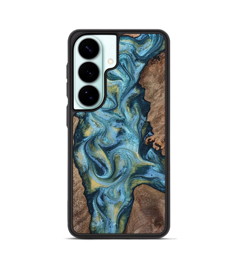 Galaxy S26 Wood Phone Case - Chace (Teal & Gold, 817672)