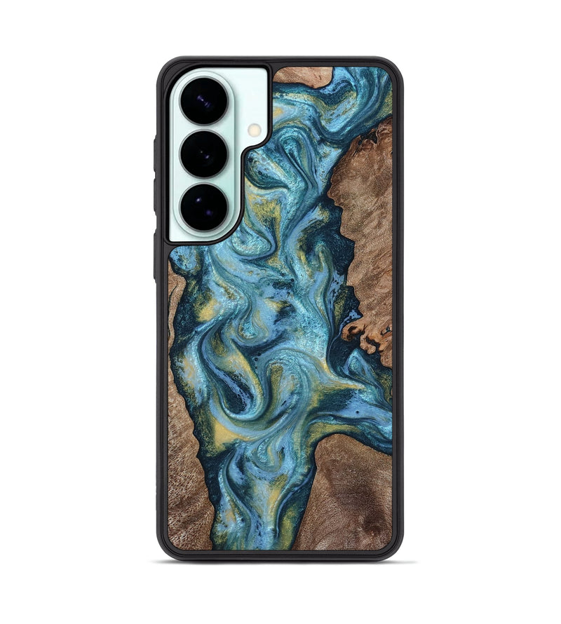 Galaxy S26 Plus Wood Phone Case - Chace (Teal & Gold, 817672)