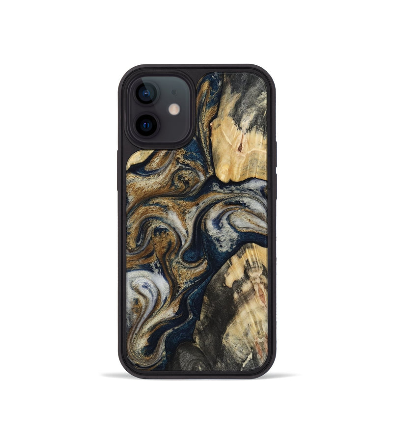 iPhone 12 mini Wood Phone Case - Massimo (Black & White, 817673)