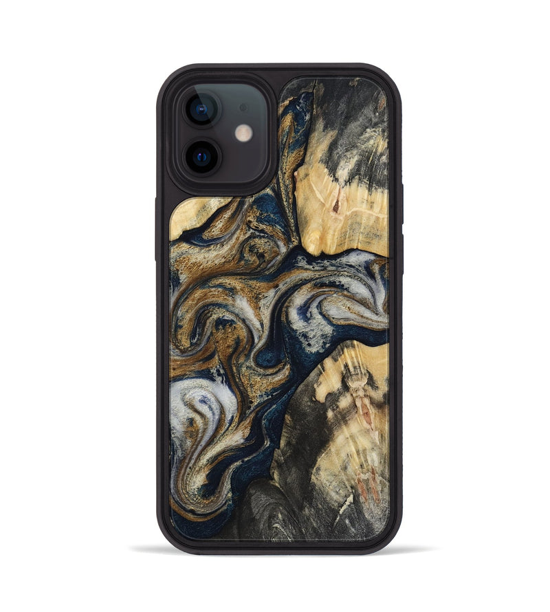 iPhone 12 Wood Phone Case - Massimo (Black & White, 817673)