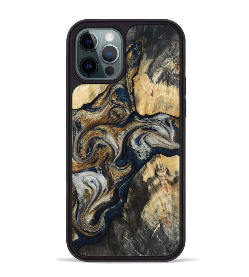 iPhone 12 Pro Max Wood Phone Case - Massimo (Black & White, 817673)