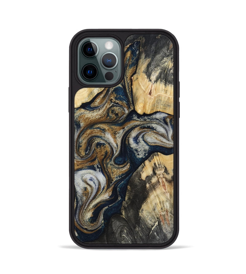 iPhone 12 Pro Wood Phone Case - Massimo (Black & White, 817673)