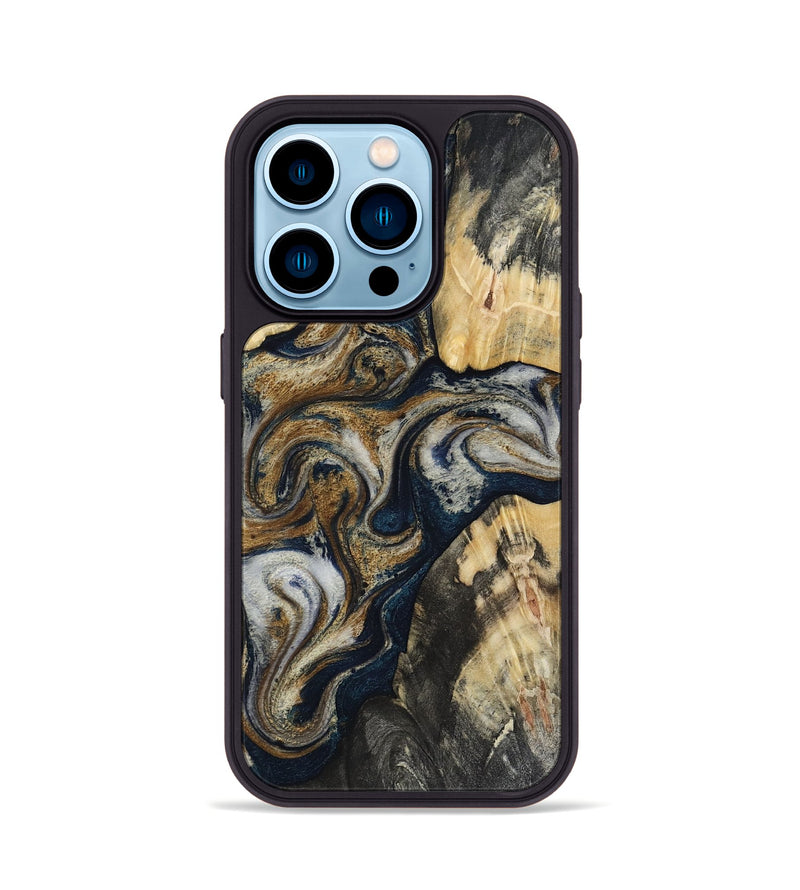 iPhone 14 Pro Wood Phone Case - Massimo (Black & White, 817673)