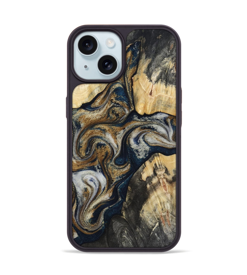 iPhone 15 Wood Phone Case - Massimo (Black & White, 817673)