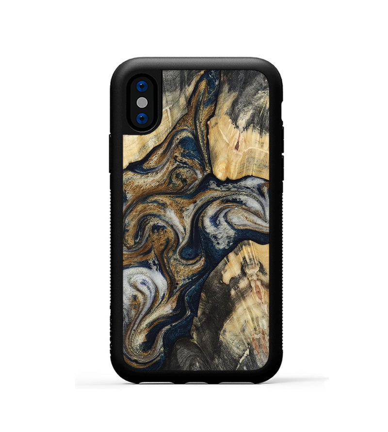 iPhone Xs Wood Phone Case - Massimo (Black & White, 817673)
