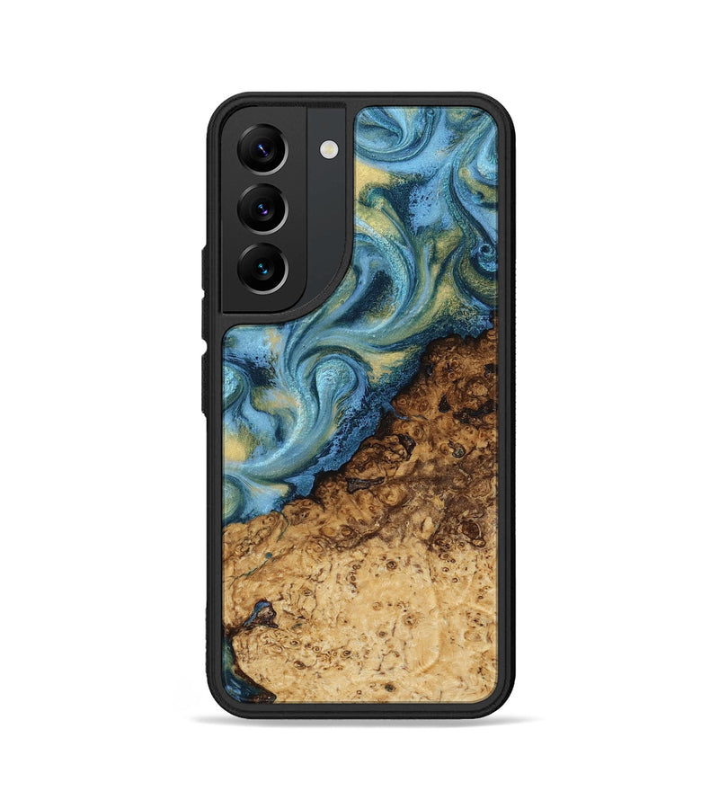 Galaxy S22 Wood Phone Case - Marlin (Teal & Gold, 817674)