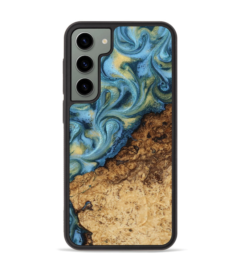 Galaxy S23 Plus Wood Phone Case - Marlin (Teal & Gold, 817674)