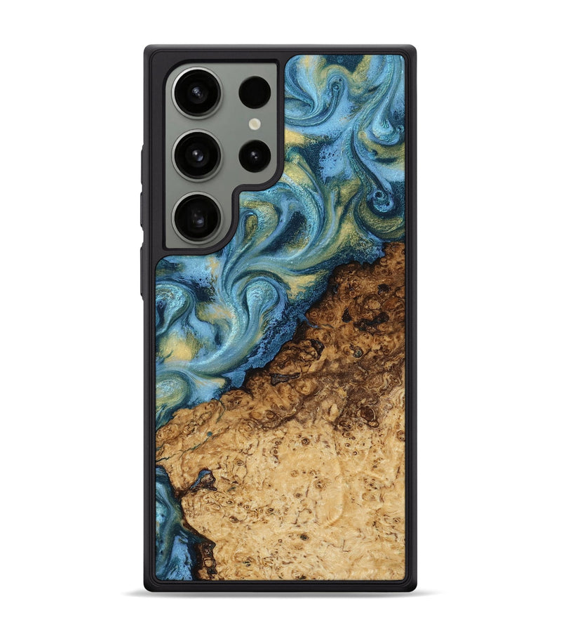 Galaxy S24 Ultra Wood Phone Case - Marlin (Teal & Gold, 817674)